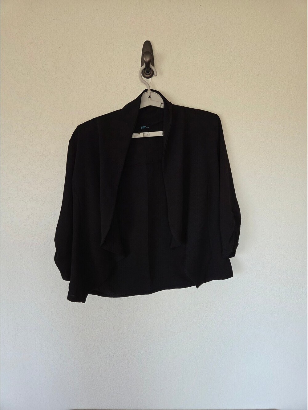 Sky Plus Black Open Front Plus Size Cardigan Sweater 1X